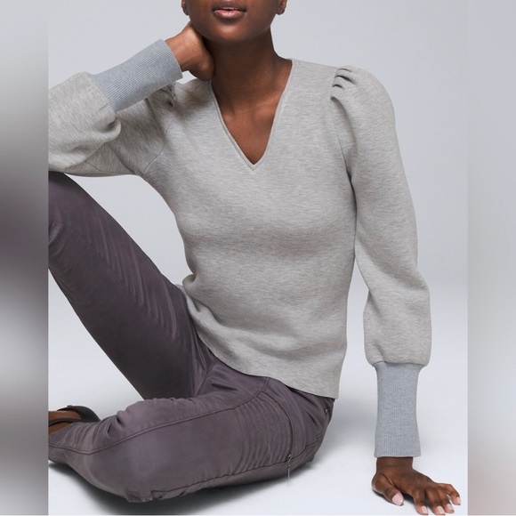 WHITE HOUSE BLACK MARKET | Puff Sleeve Sweatshirt - Picture 1 of 9